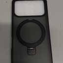 Magnetic Compatible with iPhone 17 Pro Case with Stand [Military Grade Drop Tested][Compatible with Magnet] Ring Translucent Slim Hard Back Soft Edge, Black