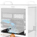 Tecmojo 0.5U Rack Mount Shelf for 10" Server Rack, 10.23" Deep Vented Cantilever Tray, Metal Shelf for Network Cabinet, Server Enclosure, Enhanced Airflow, Black