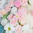 Artificial Peonies Flowers, Pink Cake Flowers Fake Silk Roses with Stems Faux Tulip Wedding Bridal Bouquets for Table Centerpieces Floral Arrangement Arch Home Decoration