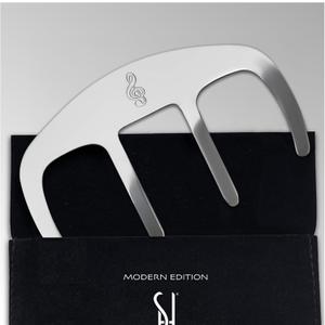 Stelle & Hegen Sheet Music Holder for Music Stand - Polished Stainless Steel Page Holder Clip with Treble Clef Design for Piano Books - Carry Bag Included (Modern Edition) (One Size)