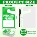 500 PCS Plastic Parking Permit Hang Tags Red Blank Rearview Mirror Placards Thick 18 Mil Waterproof PVC 3x5 Inch Single-Sided Printing with 5 Marker Pens for Temporary Parking Passes (500, Green)