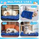 Riakrum 4 Pack Self Warming Cat Bed Mats Leopard Print Cat Dog Thermal Blanket Double Sided Self Heating Pet Pad with Storage Bags for Pet Winter Outdoor Indoor Supplies, Non Electric(Small)