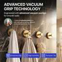 HOME SO Suction Cup Hooks for Shower & Bathroom Towel Holder 4-Pack Suction Cups Hooks for Hanging Towels, Robes, & Coats - Tiles, Glass Door or Mirror Shower Hooks & Towel Hooks Organizer - Gold