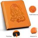 9 Pocket Card Binder, 540 Cards Trading Cards Games Collection Holder Book Folder with Customizable Label Slot and Side-Loading Sleeves (Orange), Medium