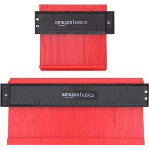Amazon Basics Contour Gauge Set of 2, 5-inch and 10-inch Profile Tool, Shape Duplicator for Woodworking, Flooring and Molding, with Measuring Scale