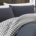 Eddie Bauer - Twin Comforter Set, Reversible Bedding with Matching Sham, Pre-Washed for Added Softness, Medium Weight, Dorm Essentials (Kingston Charcoal)