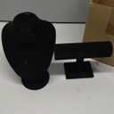 RattanView 2 Pcs Black Velvet Jewelry Display Set Necklace Mannequin Bust Stand T Bar Bracelet Holder for Retail Home Decor