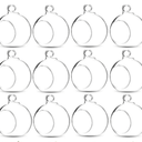 12 Pcs Hanging Glass Tealight Holder Globe Plant Terrariums Glass Orbs Air Plants Tea Light Candle Holders Home Decor Indoor Outdoor Garden DIY Gifts With Flowers and Charms