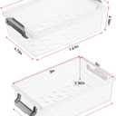 BiuLeon 4 Pack Extra Large Pencil Box, Plastic Pencil Case Organizer, Clear Crayon Box Marker Organizer, Stackable Craft Organizers and Storage for Pen, Craft, Art Supply(Grey)