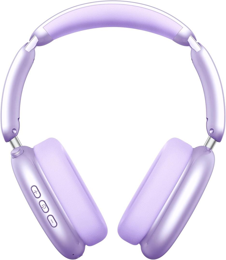 Wentronic Y02 Active Noise Cancelling Headphones, Wireless Over-Ear Bluetooth 5.4 Headphones, Multiple Modes, 60H Playtime, Hi-Res Audio, Big Bass, Foldable Lightweight for Travel Home Office, Purple