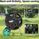 Garden Hose Reel for Outside,Hold Up to 100-120 ft of 5/8 Hose,Metal Hose Reel Cart with Adjustable Armrests and 2 Wheels,Durable Water Hose Holder for Garden, Yard, Lawn