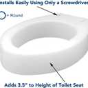 Carex Toilet Seat Riser, Round Raised Toilet Seat Adds 3.5 inches to Toilet Height, for Assistance Bending or Sitting, 300 Pound Weight Capacity Toilet Riser