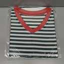 KISSMODA Womens Casual Tops Summer Short Sleeve T Shirt Striped Color Block Pullover Blouses (Medium)