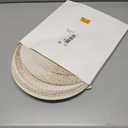 Geosar 100 Pcs Round Disposable Paper Placemats Bulk 13 Inch Disposable Charger Plates Mats Gold Decorative Placemats for Dinner Wedding Birthday Party Tableware Kitchen Banquet Table Setting