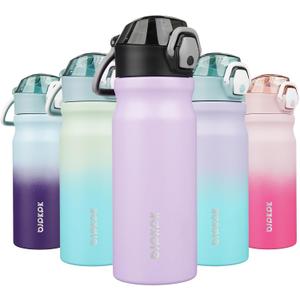 BJPKPK Water Bottle With Straw 18oz Insulated Water Bottles Reusable Stainless Steel Metal Thermos With Leak Proof Lockable Lid And Carry Handle,Iceberg (18 Ounces, A-Iceberg)