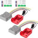 2 Pack 18V to 12V Azocek Step Down Converter Compatible with Mil-wau-kee 18V Battery Power Wheel Battery Adapter DC 12V 20A 240W Buck Converter Regulator with 30A Fuse & Wire Terminal