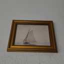 Gold Framed Vintage Wall Art for Living Room, Seaview Painting Prints Shelf Decor for Kitchen, Aesthetic Bedroom Wall Art, Christmas Gifts for Friends or Family (White Sailboat - 8"x10")