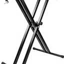 RockJam Adjustable Keyboard Stand with Locking Straps, Quick Release Mechanism, Keynote Stickers & Lessons