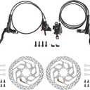 MT200 MTB Hydraulic Disc Brakes Set with RT26 180mm Rotors Left Front 800mm Right Rear 1550mm Mountain Bike Hydraulic Brake Mountain Bike Bicycle Disc Brake 2 Piston