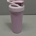 BlenderBottle Sport Shaker Cup Insulated Stainless Steel Water Bottle with Wire Whisk, 25-Ounce, Pink Stripes