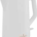 West Bend Timeless Electric Kettle Cordless Serving Features Stainless Steel Interior Boil Dry Protection and Auto Shut Off, 1.5-Liter, White