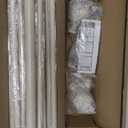 1 Inch Heavy Duty Adjustable Double Curtain Rod for Windows 66 to 120 Inches - Weathered White Boho Farmhouse Double Curtain Rod with Decorative Finials - for Living Room, Bedroom, Easy to install