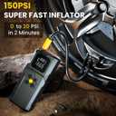 Jump Starter with Air Compressor, 4000A Car Battery Jump Starter Portable (9.0L Gas/7.0L Diesel), 150PSI 12V Jump Starter Jump Box with Jumper Cables, LED Light