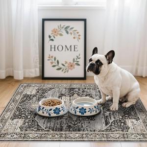 RUUGME Washable 2x3 Entryway Rug - Small Rug for Bathroom/Kitchen/Front Indoor Door Mat - Non Slip Farmhouse Decor - Throw Rugs with Rubber Backing Entrance Mat 2x3 Black