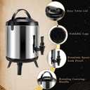 Insulated Drink Dispenser Stainless Steel Hot Water Beverage Dispenser Coffee Urns Hot and Cold Drink Holder with Pump Spigot for Party Tea, Milk, Water(1.59 Gallon/ 6 L)