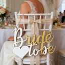 Bride to be' chair Wood Sign - Reception Wedding Decor with Ribbon- Engagement Wedding Party Table Decor for Ceremony Gifts for Bride Bridegroom Newlyweds