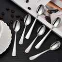 Wesdxc56 Demitasse Espresso Spoons, Mini Coffee Spoon, 4 Inches Stainless Steel Small Spoons for Dessert, Set of 6Silver)