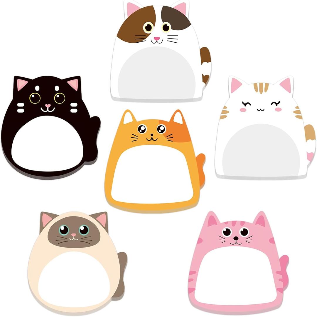 30 Pack 600 Sheets Cat Sticky Notes Animal Sticky Notes for Teachers Classrooms Memo Pads Teacher Appreciation Cat Lovers Valentine Gift Home Office School Supplies