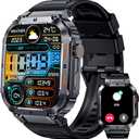 OCTDG Smart Watch (Make/Answer Calls), 2 HD Big Screen Waterproof Fitness Tracker with Sleep Monitor, 100+ Sports Modes Military Smartwatch for iPhone & Android Phones