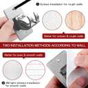 CIEMGNZOC 4PCS No Drill Curtain Brackets, Self-Adhesive Rods, Nail Free Adjustable Holders, Hooks for Rods Under 1.57 Inch (Silver)