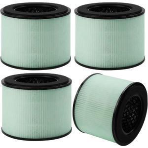 4 Packs BS-08 HEPA Filter Replacement - Compatible with PARTU BS-08 / Clarifion AerClear Air Cleaner Purifier, 3-IN-1 Filtration System of H13 True HEPA Filter & Activated Carbon Filter