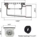 Low Profile Shower Drain, 1.5 Side Outlet Drain Assembly,Perforated Strainer, for 1.5" or 2" Shower Drain, Replacement Base PVC Side Outlet Drain