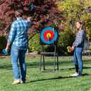 EastPoint Axe Throwing Game Set - 5 ft Tall, Pack of 8 Axes - Unique Bristle Target for Yard Games - Foam Throwing Axes for Safe Lawn Games - Sturdy Alloy Steel Frame for Axe Throwing