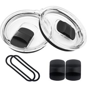 Pack Tumbler Replacement Lids for YETI, 30 oz Tumbler Magnetic Slider Replacement Fits 30 oz Tumbler, 14 oz Mugs & 35 oz Straw Cups, with Extra Seals and Magnetic Closures (2 pcs)