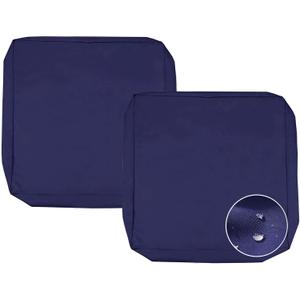 Sqodok Patio Cushion Covers 18x18 Waterproof Outdoor Cushion Covers Replacement 2Pack Patio Cushion Seat Slicovers with Ties for Sectional Sofa, Wicker Chair, Blue