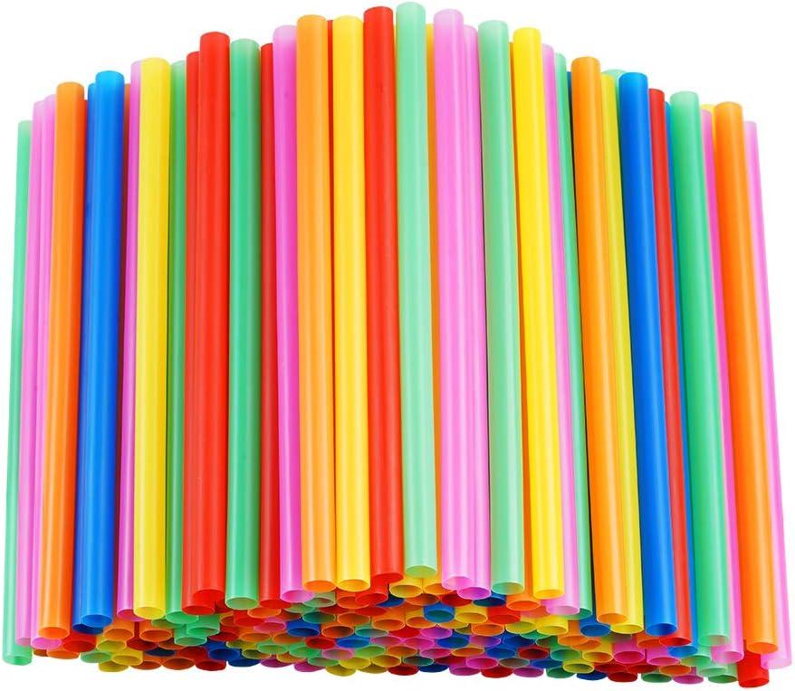 200 Pcs Jumbo Smoothie Straws,Colorful Disposable Wide-mouthed Large Straw.