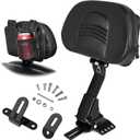PBYMT Rider Driver Backrest, Detachable Driver Backrest, Adjustable Plug-in Rider Backrest Fit for Harley Davidson Touring Electra Glide Road Glide Road King Street Glide 1997-2024, Gloss Black