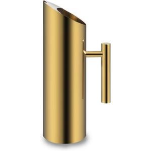 Stainless Steel Water Pitcher 53oz Coffee Milk Carafe Frothing Cup Pitcher Jug with Handle Gold Copper Beverage Plated Modern Drink Carafe for Home Restaurant bar