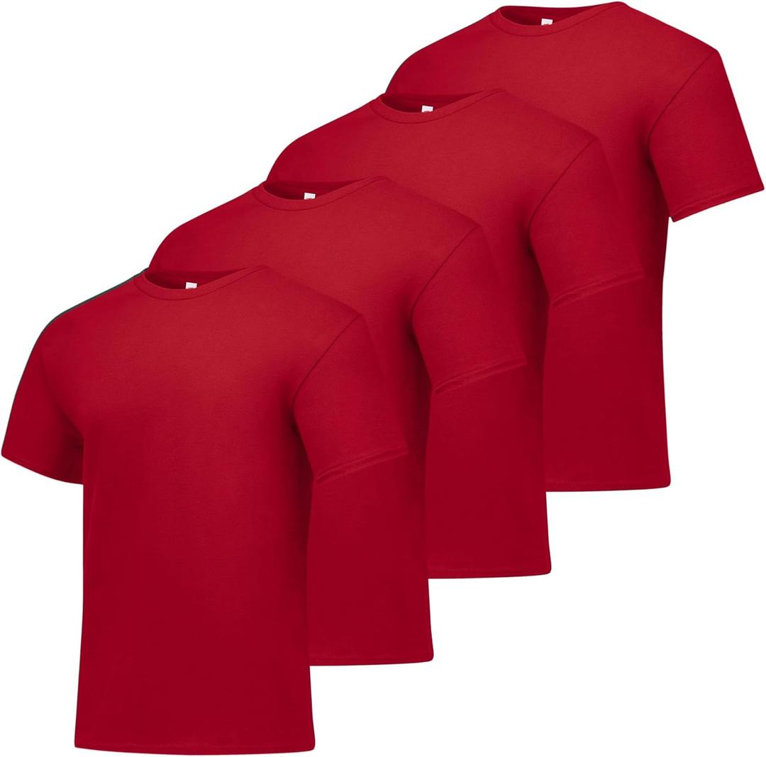 Hanes Men's ComfortSoft T-Shirt Deep, Red - 4 Pack (Medium)
