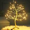 FUCHSUN 108 LED Tabletop Tree Light, Lighted Bonsai Fairy Twinkle Tree Lamp with 8 Lighting Modes & Timer, Home Bedroom Living Room Christmas Decoration, Battery/USB Powered (Golden Branches)