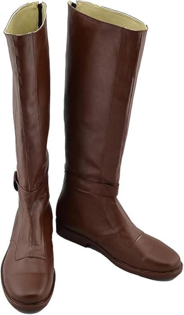 Adult's Knee High Cosplay Shoes Pirate Boot Halloween Costume Shoes (10, Obi-wan Kenobi)