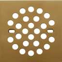 RRAJJ Square Improve 4-1/4 Inch(108mm*108mm) Screw-in Shower Floor Drain Grate Strainer (Brushed Gold)