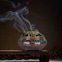 Incense Holder for Sticks, Incense Burner for Cone, Coil, Sage Cones,Frankincense and Palo Santo(Fambe Green)