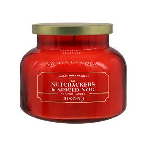 Holly Jolly Candle Limited Edition Nutcrackers & Spiced Nog Jar Candle, 3PC