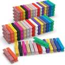 (Pack of 128) Mini Wooden Colored clothespins,16 coloers Each 8pcs