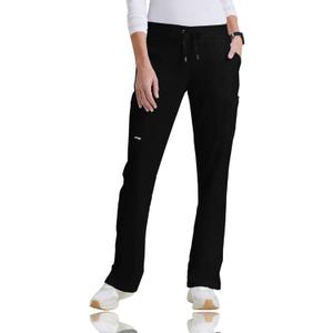 BARCO Grey's Anatomy Scrubs - Mia Scrub Pant for Women, Elastic Back Waist, Mid-Rise Shaped Leg Women's Scrub Pant (Black) S